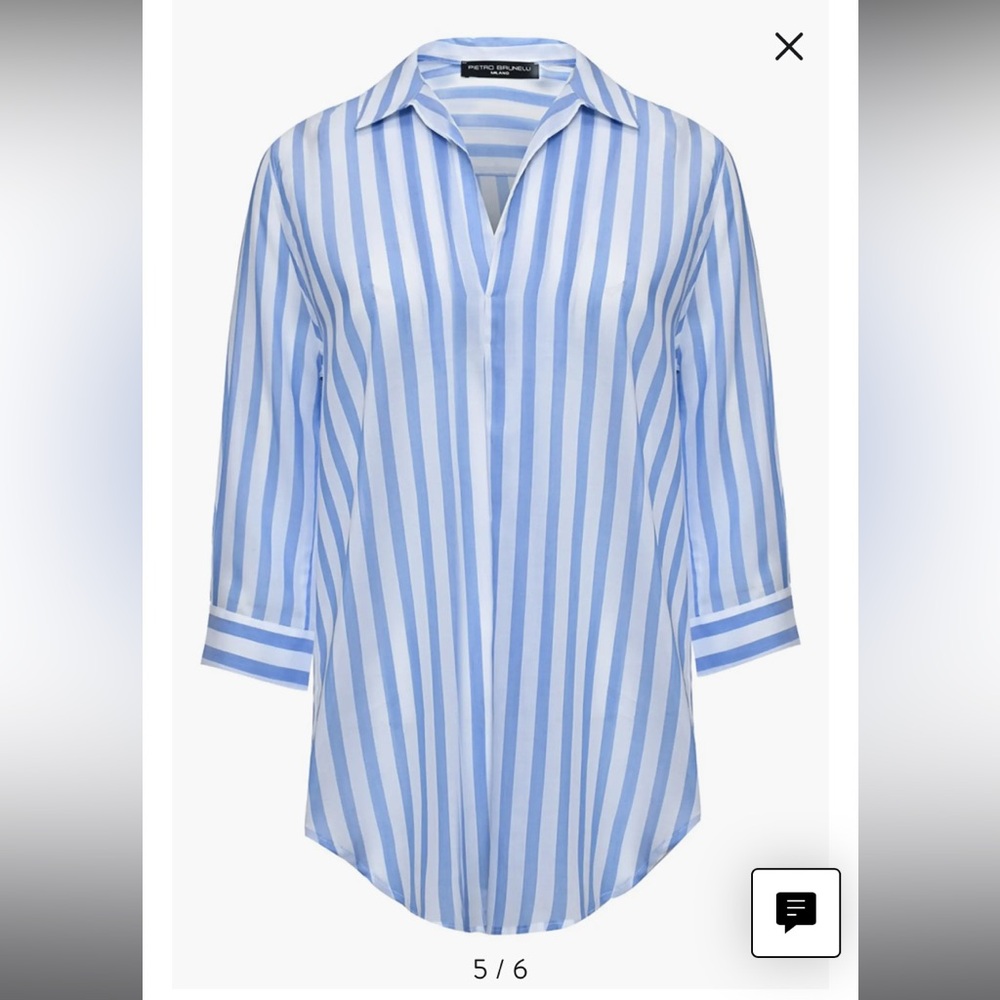 Pietro Brunelli Maternity Light Blue Striped Blouse
